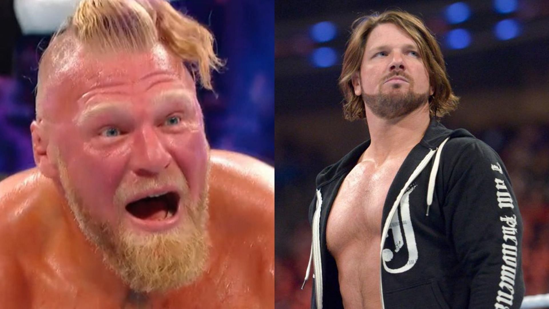 Brock Lesnar (left), AJ Styles (right)