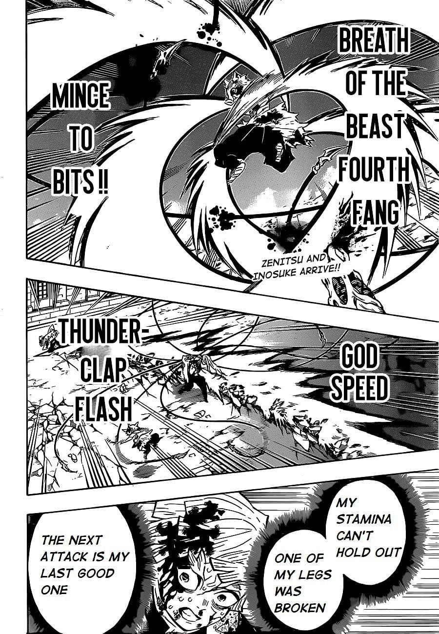 Zenitsu using Thunder Breathing First Form God Speed (Image via Gotouge)