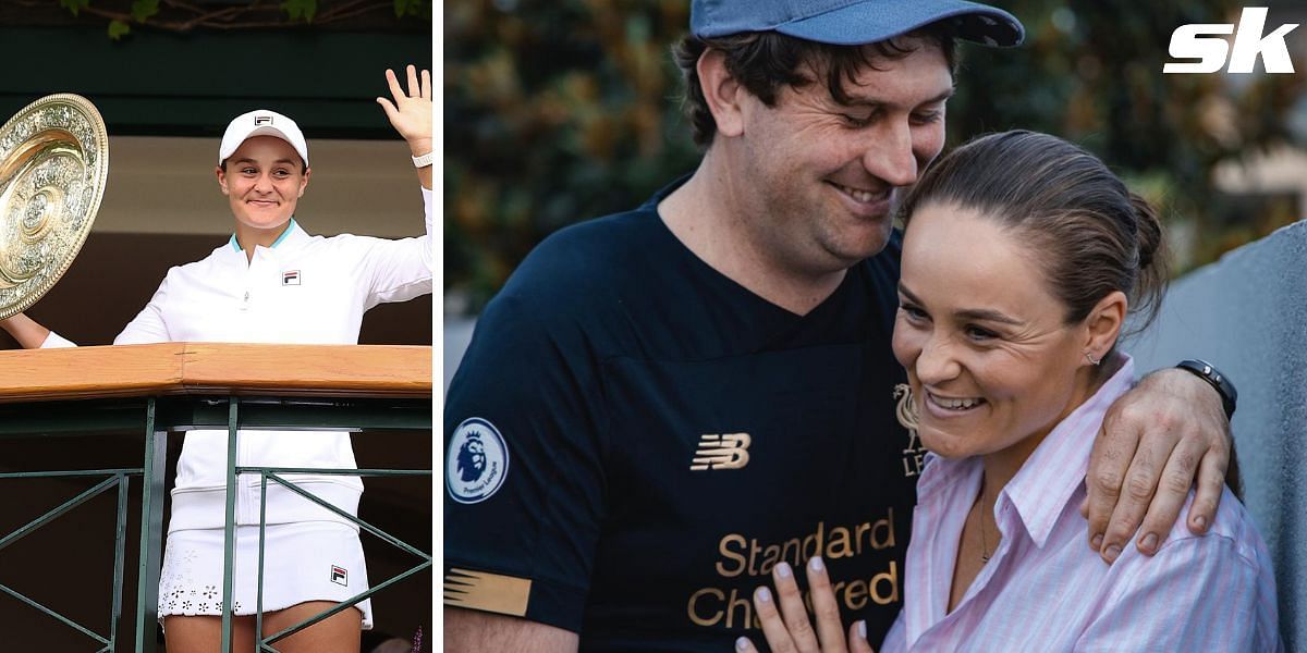 Ashleigh Barty with fiance Garry Kissick.