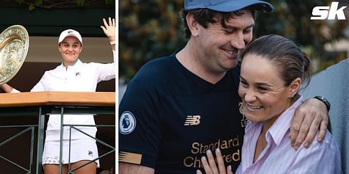 Ashleigh Barty with fiance Garry Kissick.