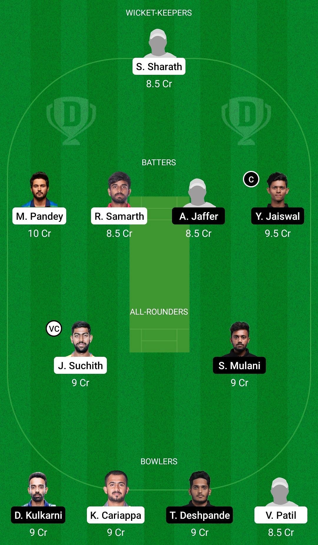 Dream11 Team for Karnataka vs Mumbai - Vijay Hazare Trophy 2021-22.