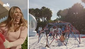 Watch: Serena Williams plays with snow at a 'wintry experience' she organized for children in Florida