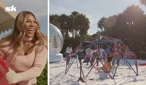 Stills from Lincoln's official video on Serena Williams' 'Snowy Surprise'