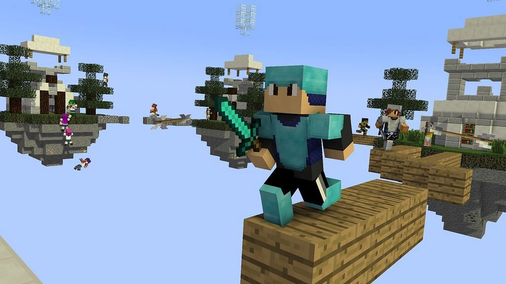 Minecraft Skywars servers have been popular for many years (Image via Mojang)