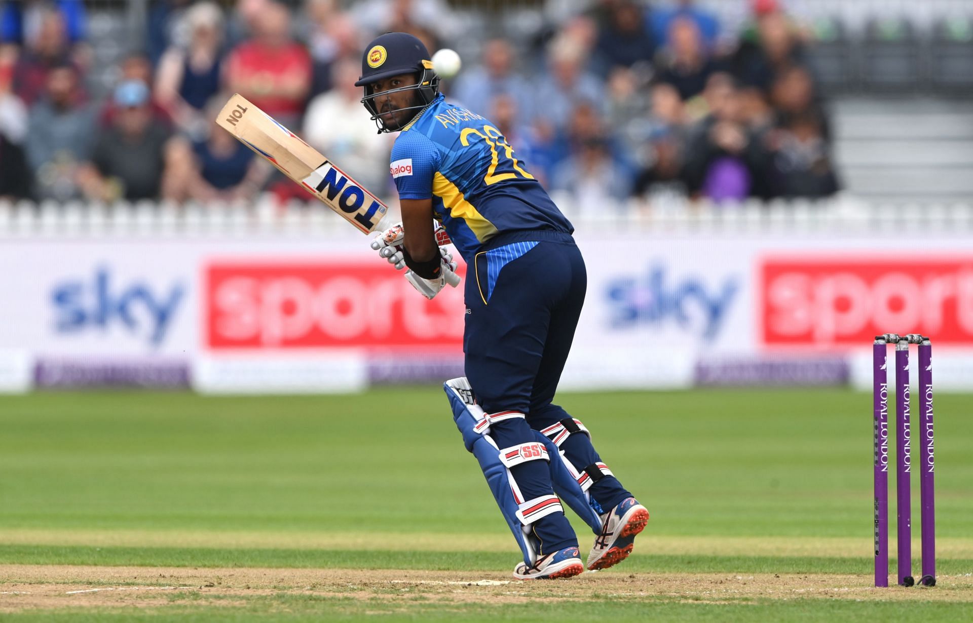 Avishka Fernando in action in England v Sri Lanka - 3rd ODI