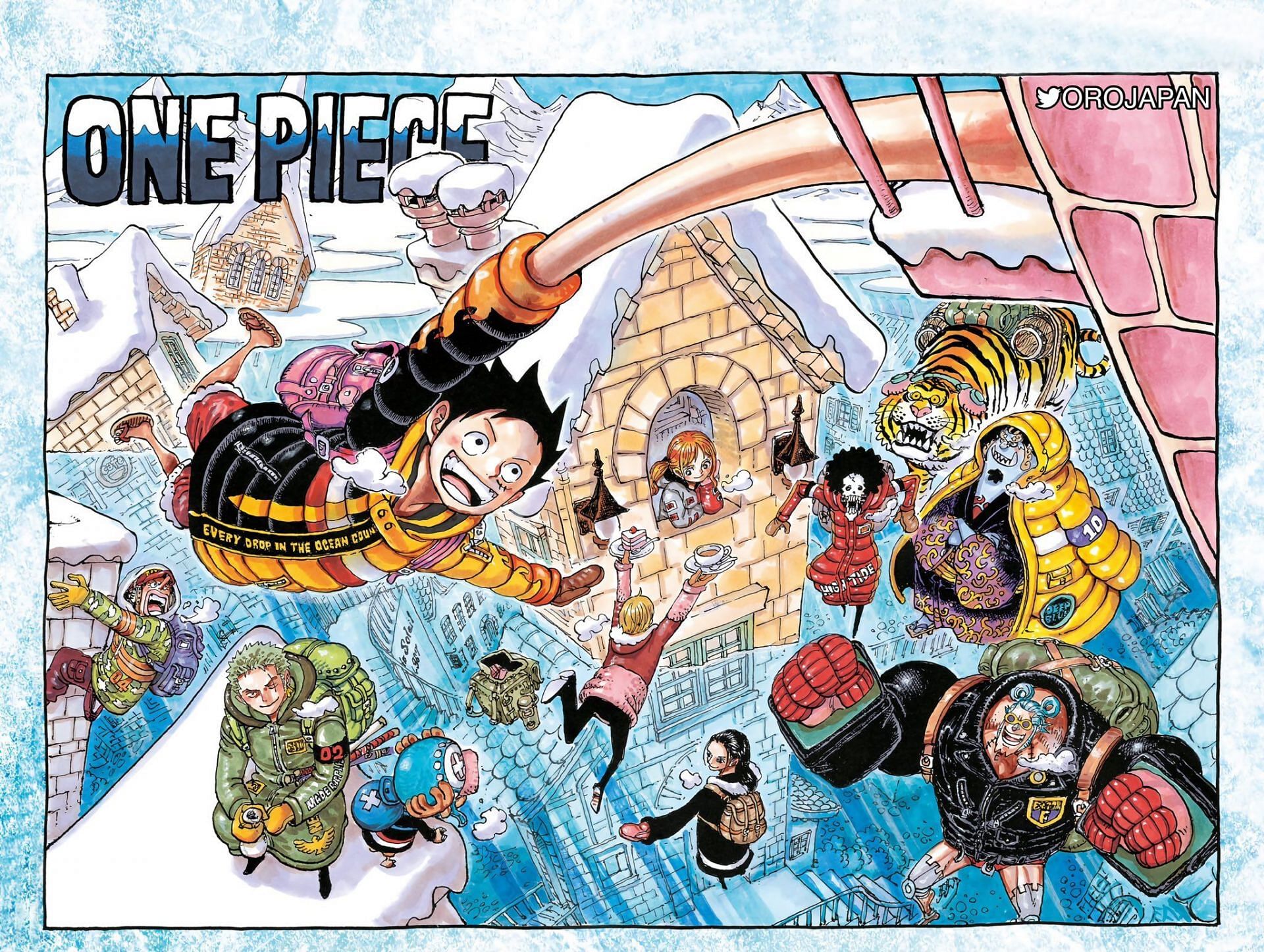 One Piece chapter 1036 cove illustration redrawn ( Image via OROJAPAN)