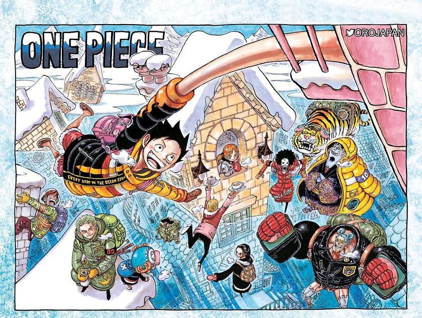 Twitter user leaks two-page color illustration of One Piece chapter 1036