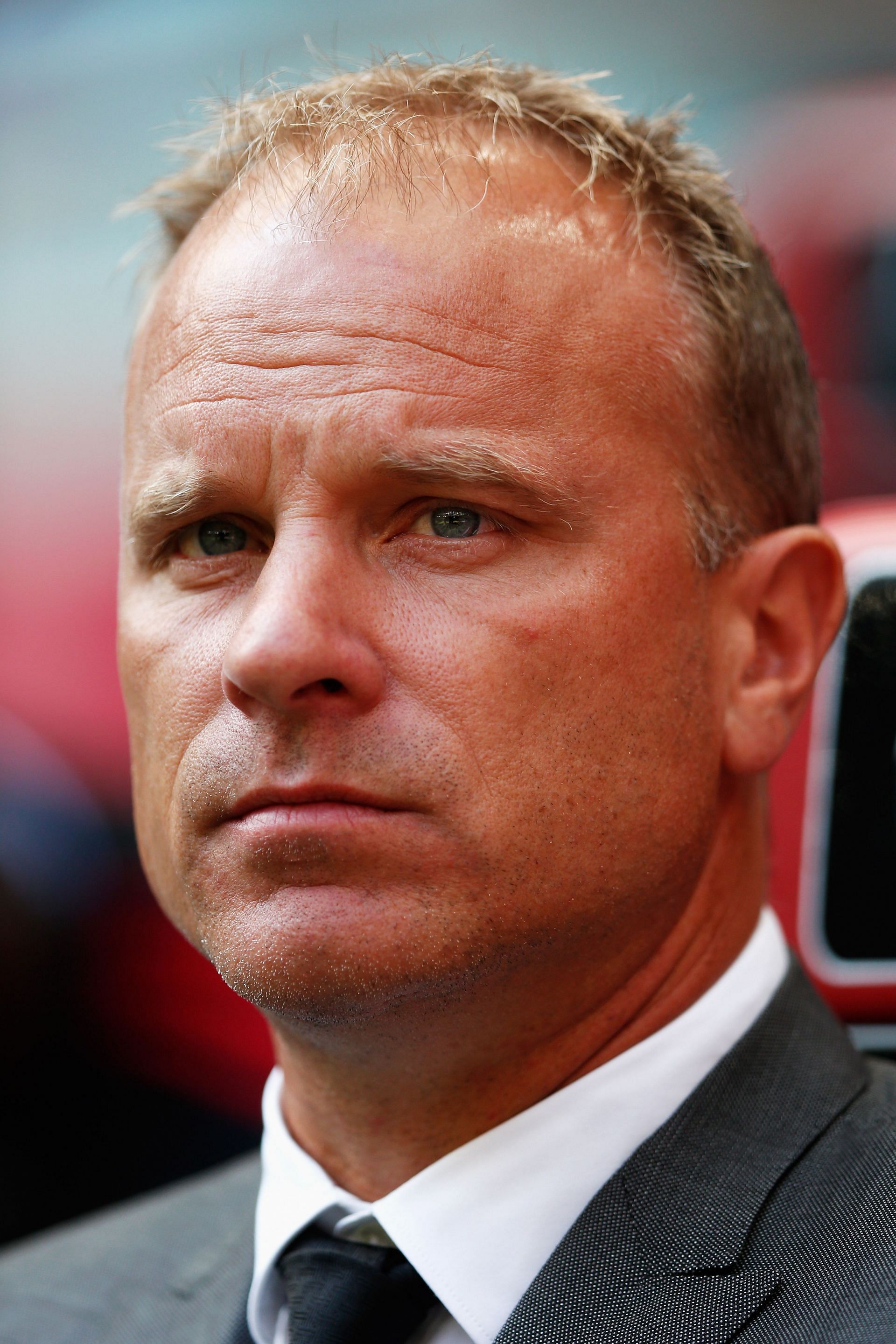 Dennis Bergkamp looks on during the Dutch Eredivisie match between Ajax Amsterdam and ADO Den Hagg on August 30, 2015 in Amsterdam, Netherlands.