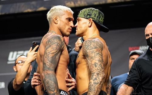 Charles Oliveira (left), Dustin Poirier (right) [Image courtesy: @ufc on instagram]