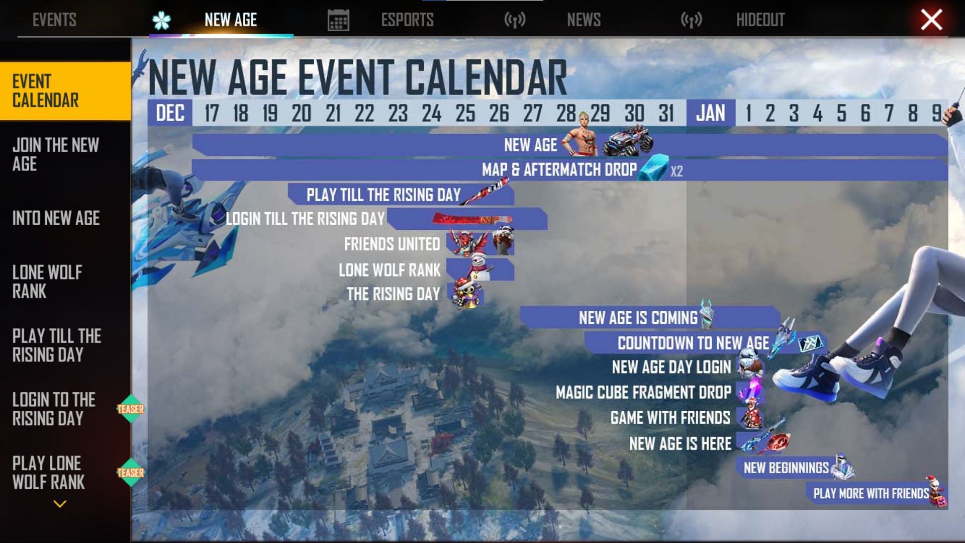 New Age events will be there in the game for quite a while (Image via Free Fire)