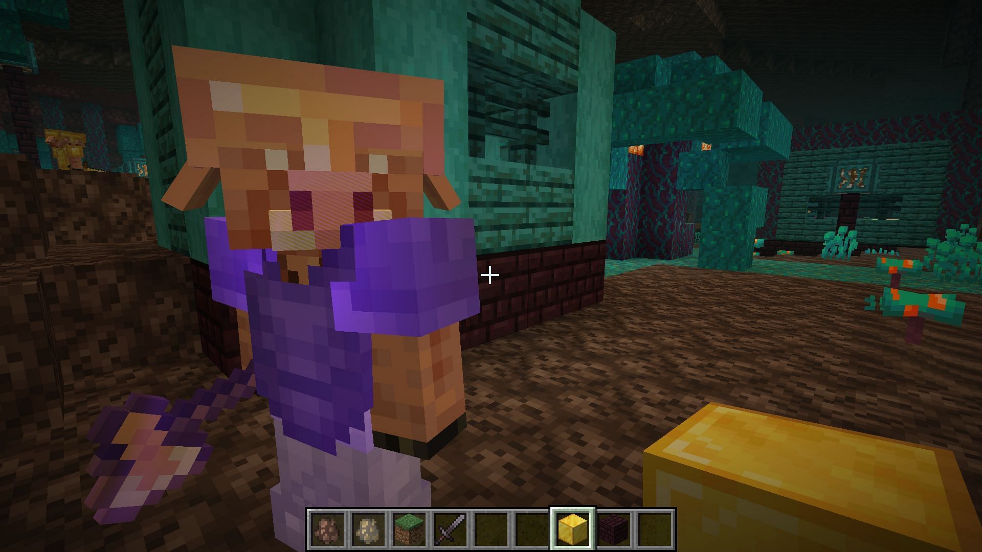 Piglins can also have golden armor equipped (Image via Minecraft)