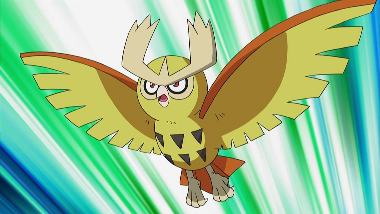 Ash&#039;s Shiny Noctowl as it appears in the anime (Image via The Pokemon Company)