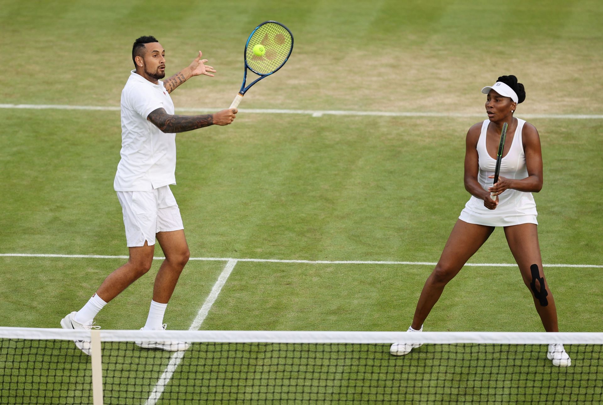 Nick Kyrgios and Venus Williams at the 2021 Wimbledon.