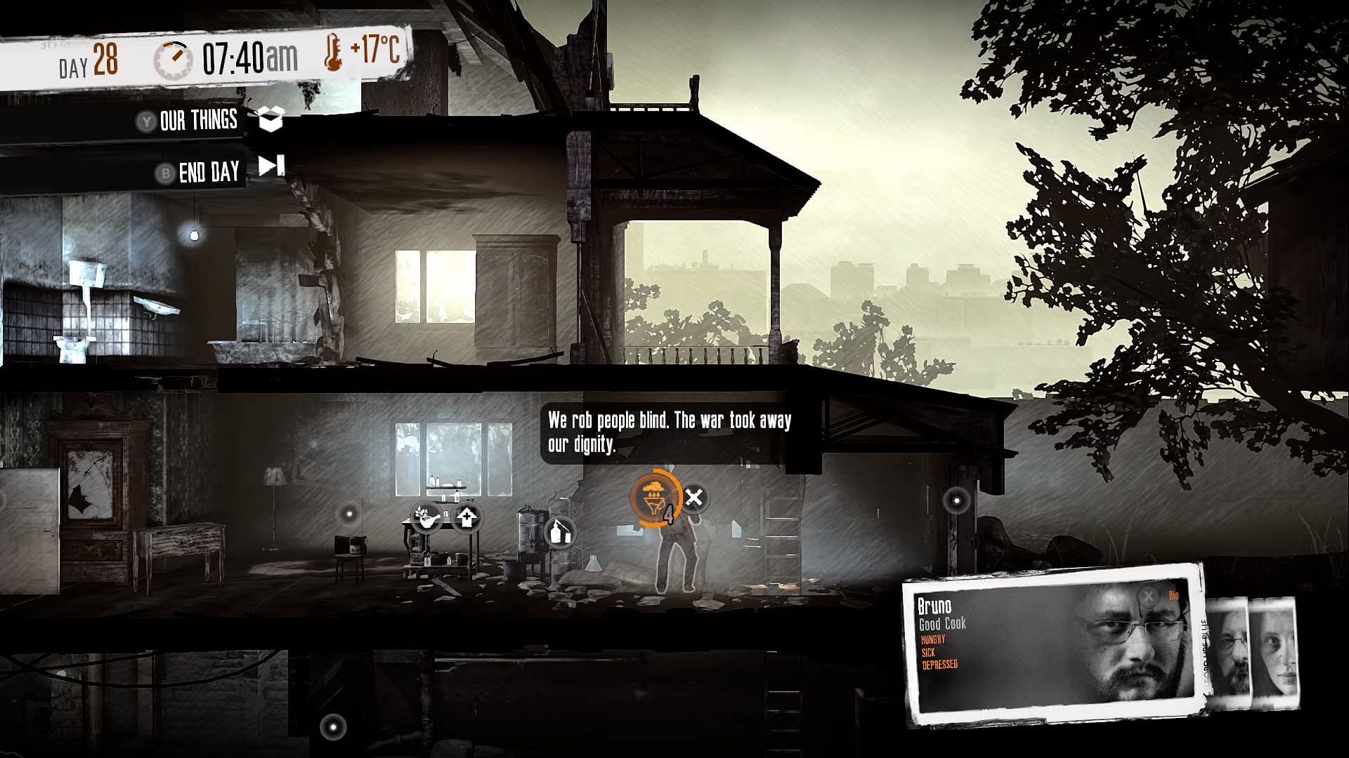 The effects of war (Image via This War of Mine)