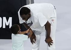 Watch: Draymond Green’s son joins him in watching some pre-game footage