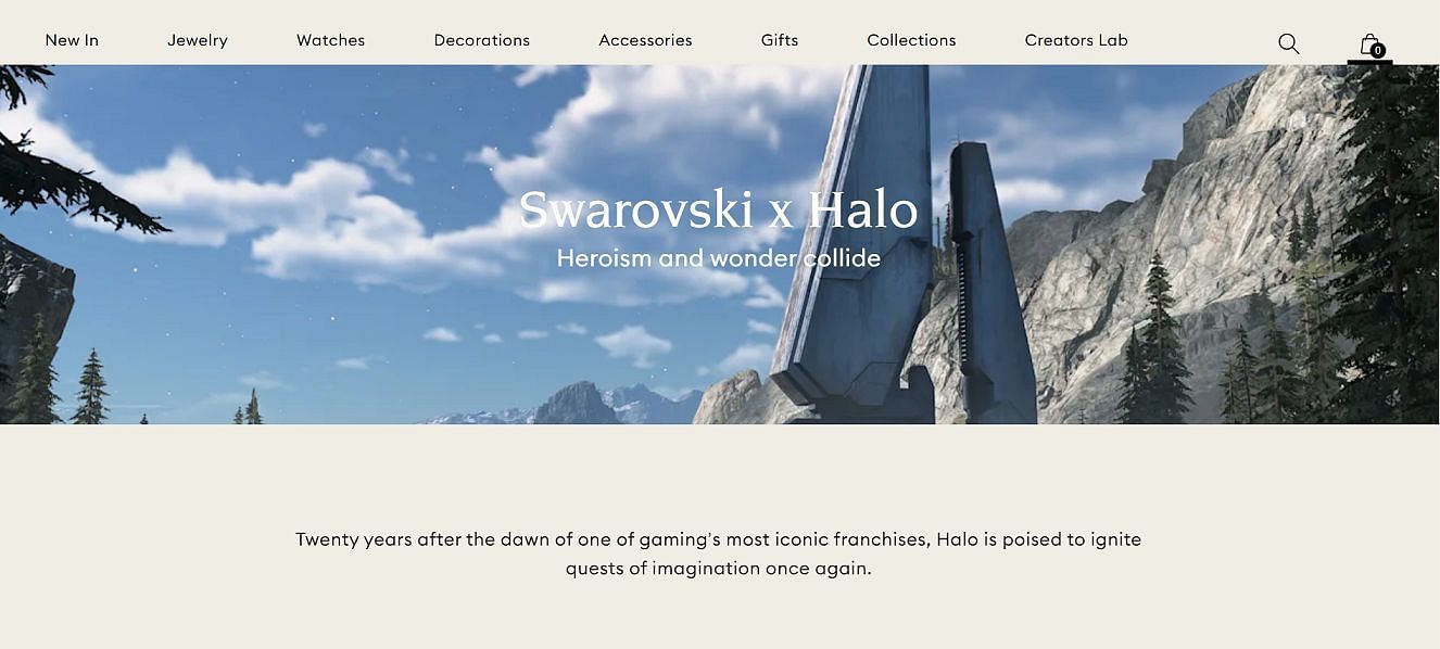 The Swarovski x Halo Infinite registration website (Image via  Swarovski)