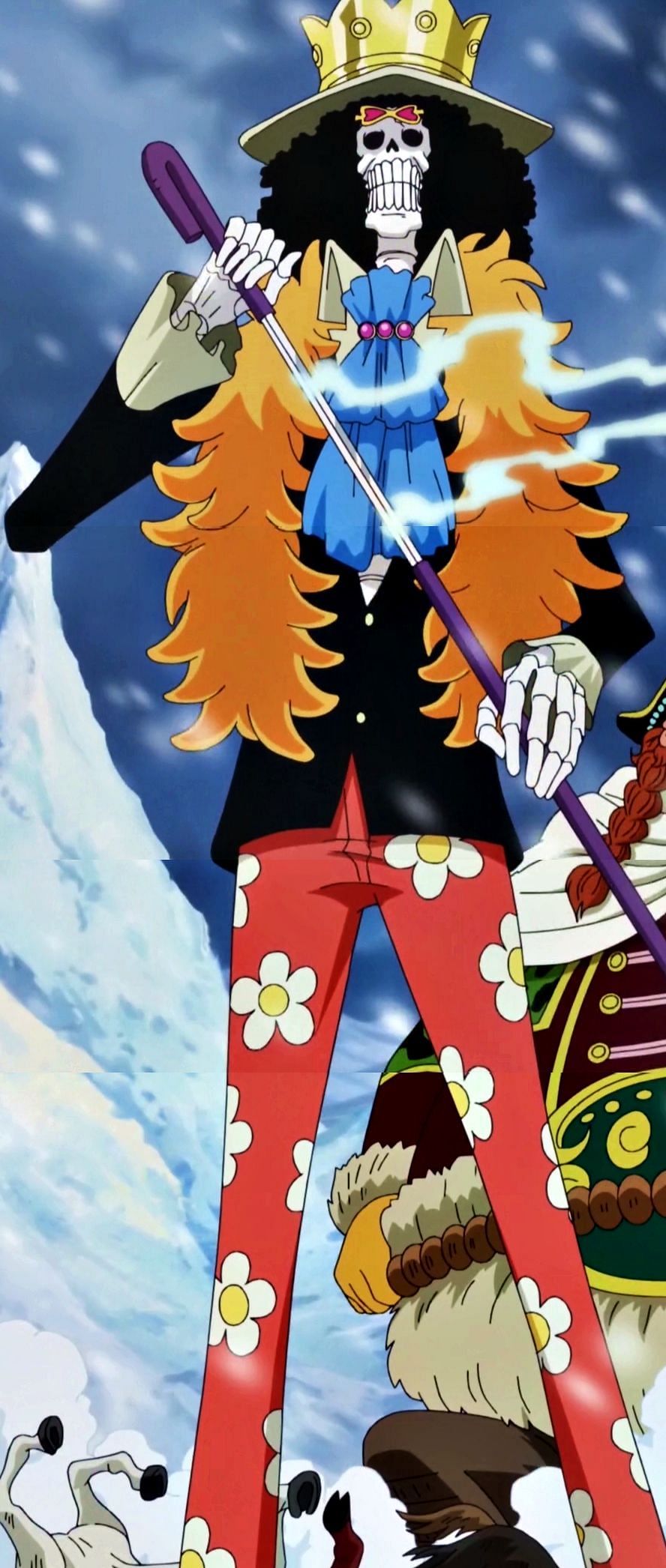 Brook's post time-skip design as seen in the One Piece anime. (Image via Toei Animation)
