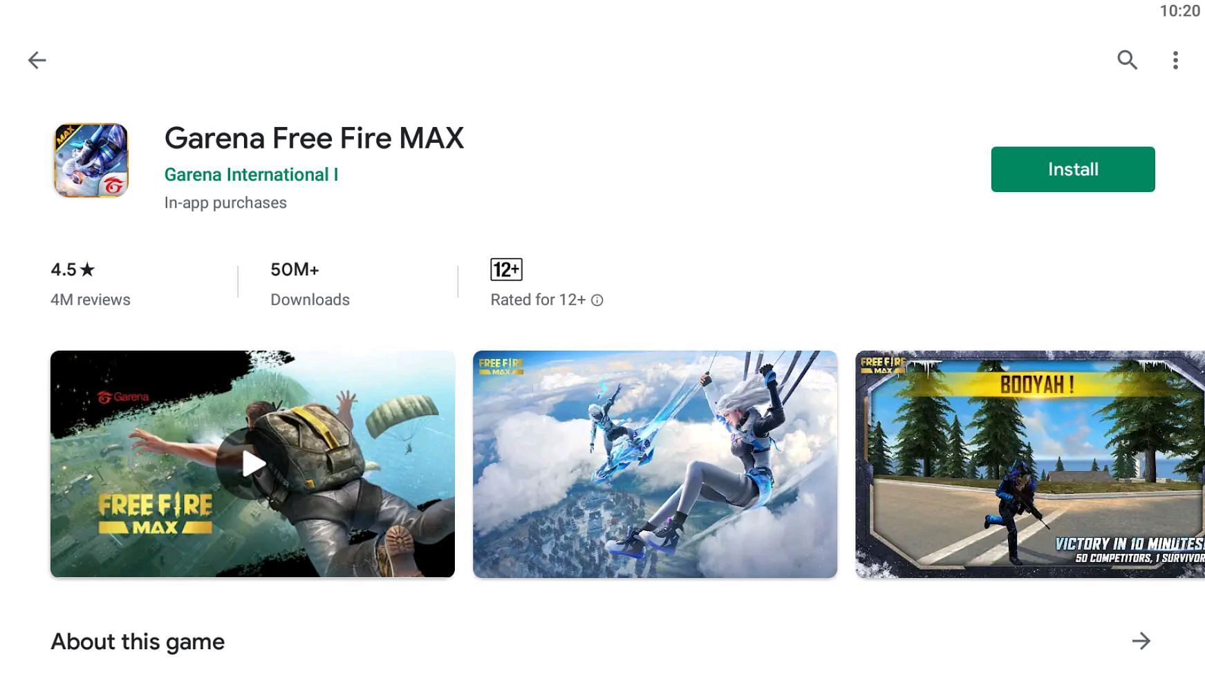 Install Free Fire MAX (Image via Google Play)