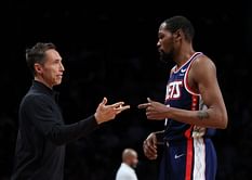 "I don't know what options we have other than to play him less and lose more" - Steve Nash on Kevin Durant playing 40+ minutes regularly for Brooklyn Nets