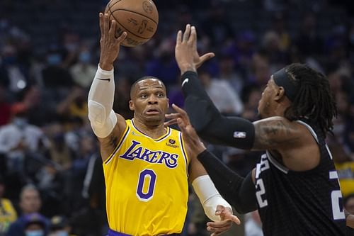 Russell Westbrook's big third quarter was the catalyst in the LA Lakers' demolition of the Sacramento Kings on Tuesday evening [Photo: Santa Maria Times]