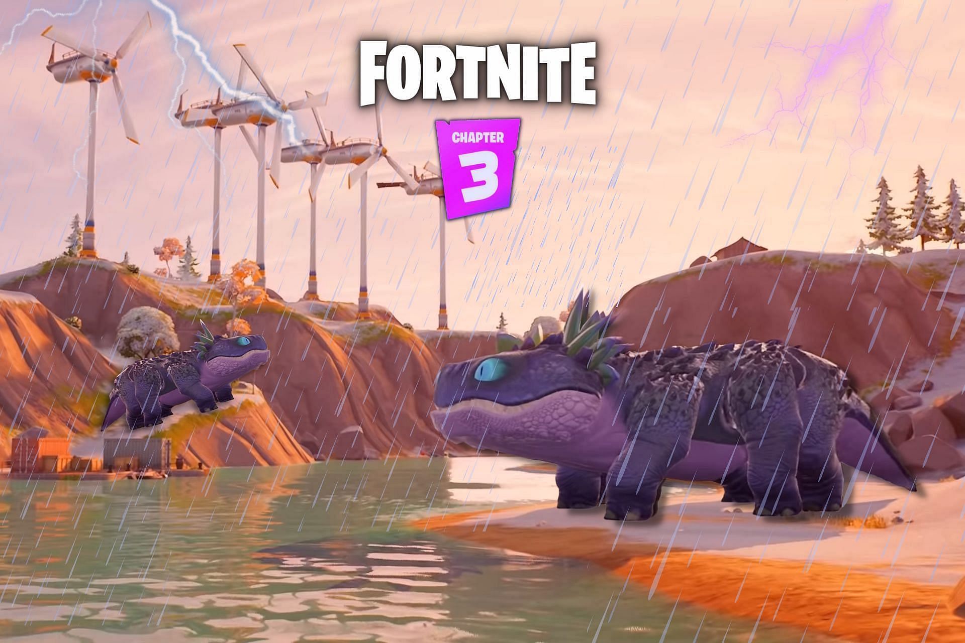 Dinosaurs hidden under the snow will come to life as Fortnite&#039;s Chapter 3 progresses (Image via sportskeeda)