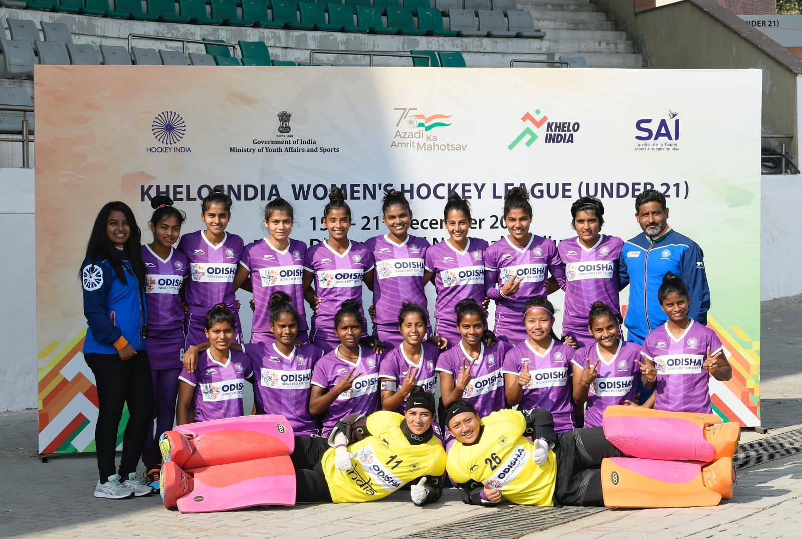 The Indian junior hockey team at the Khelo India U-21 league. (PC: SAI Media)