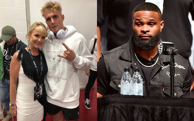 "They kicked her out" - Jake Paul's mother claims Tyron Woodley was lying about having to wait to get inked after the first fight
