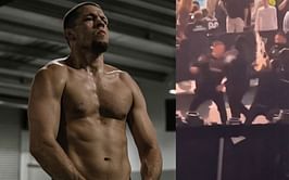 Watch: Nate Diaz hilariously throws fake punch at a fan who flinches and spills his entire drink