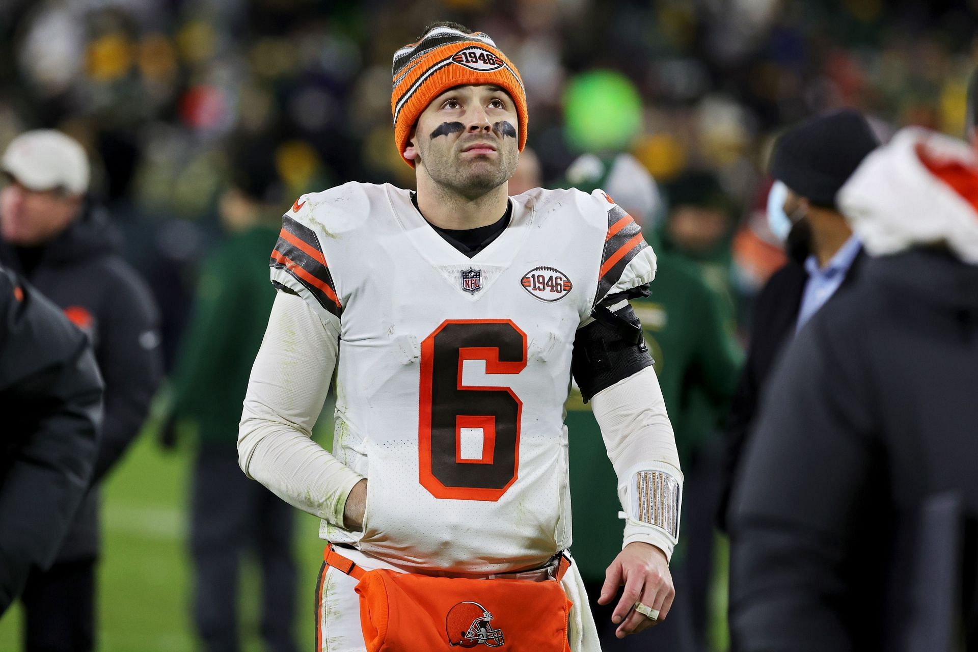 Baker Mayfield after throwing four interceptions vs. Green Bay Packers