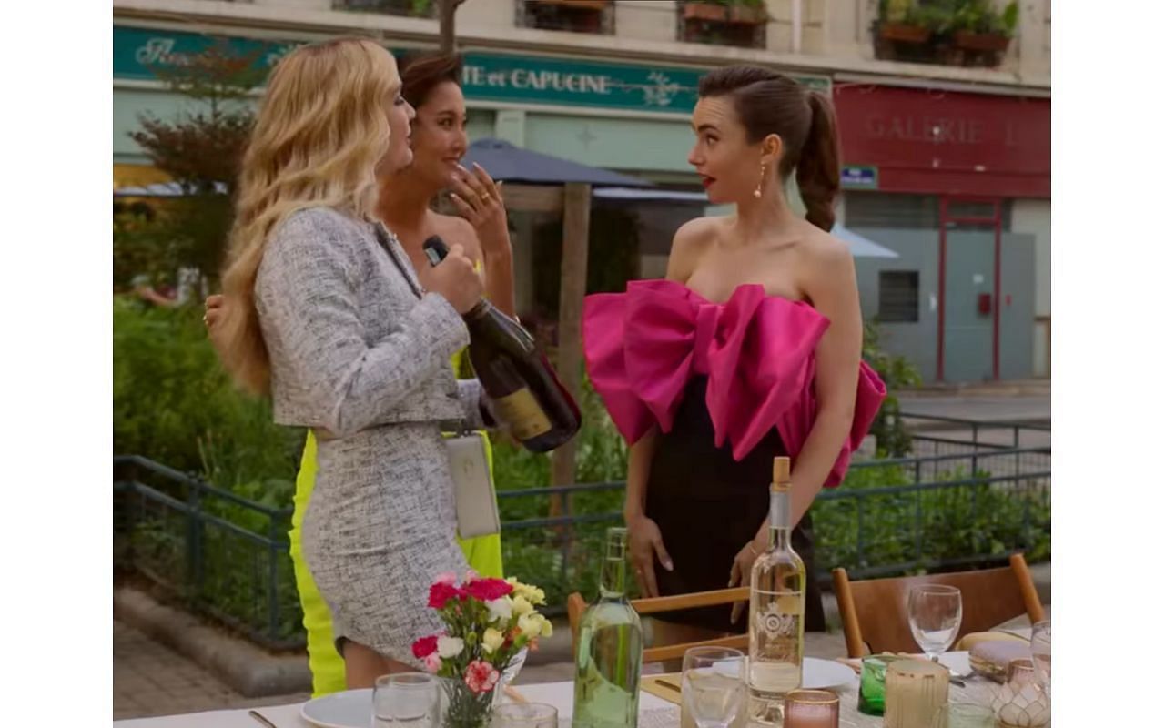 Emily in Paris: Season 1 Episode 2 Emily's Black Tulle Strapless Dress