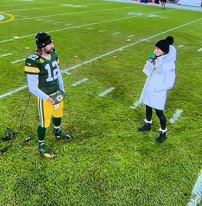 NFL 2021: Aaron Rodgers roasted for hugging TV presenter after