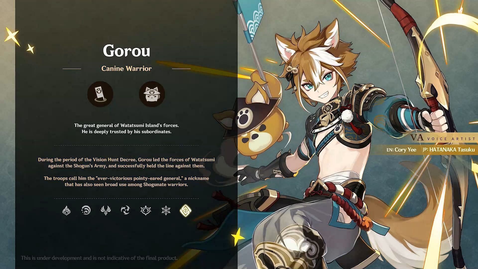 The initial announcement for Gorou&#039;s voice actors (Image via Genshin Impact)