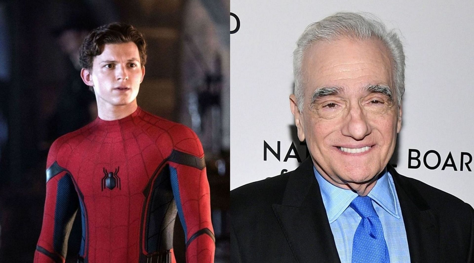 Tom Holland and Martin Scorsese (Image via Sony Pictures Entertainment, and Dia Dipasupil/Getty Images)