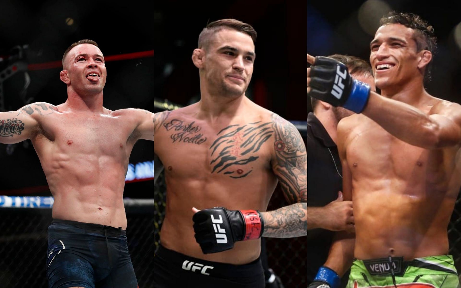 Colby Covington (L), Dustin Poirier (C) and Charles Oliveira (R) PC: UFC