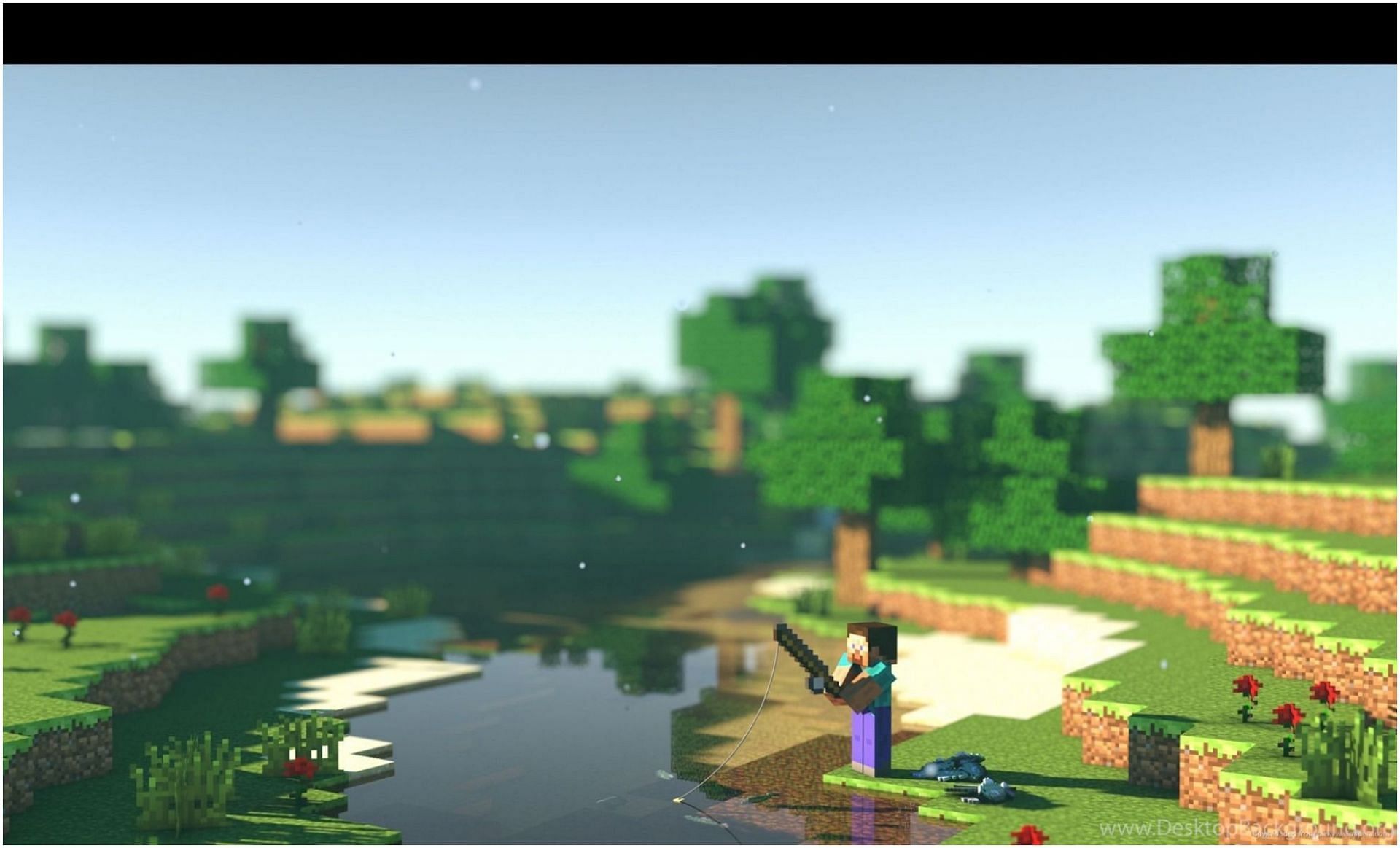 Fishing can prove to be profitable (Image via Minecraft)