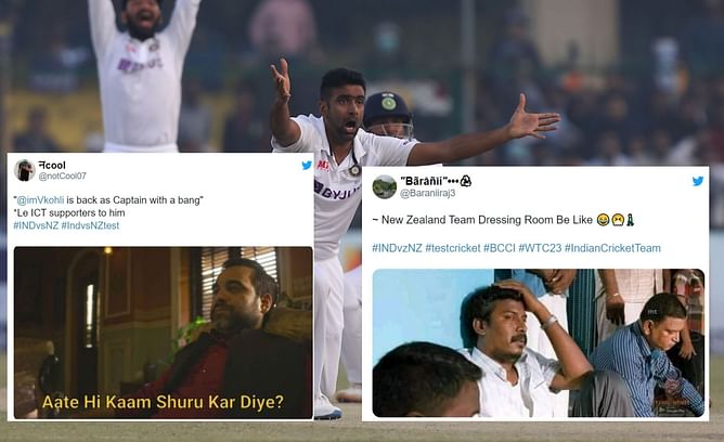 "Bas... nikal gayi hawa" - Fans roast New Zealand batters after they register lowest ever Test total in India in the Mumbai Test