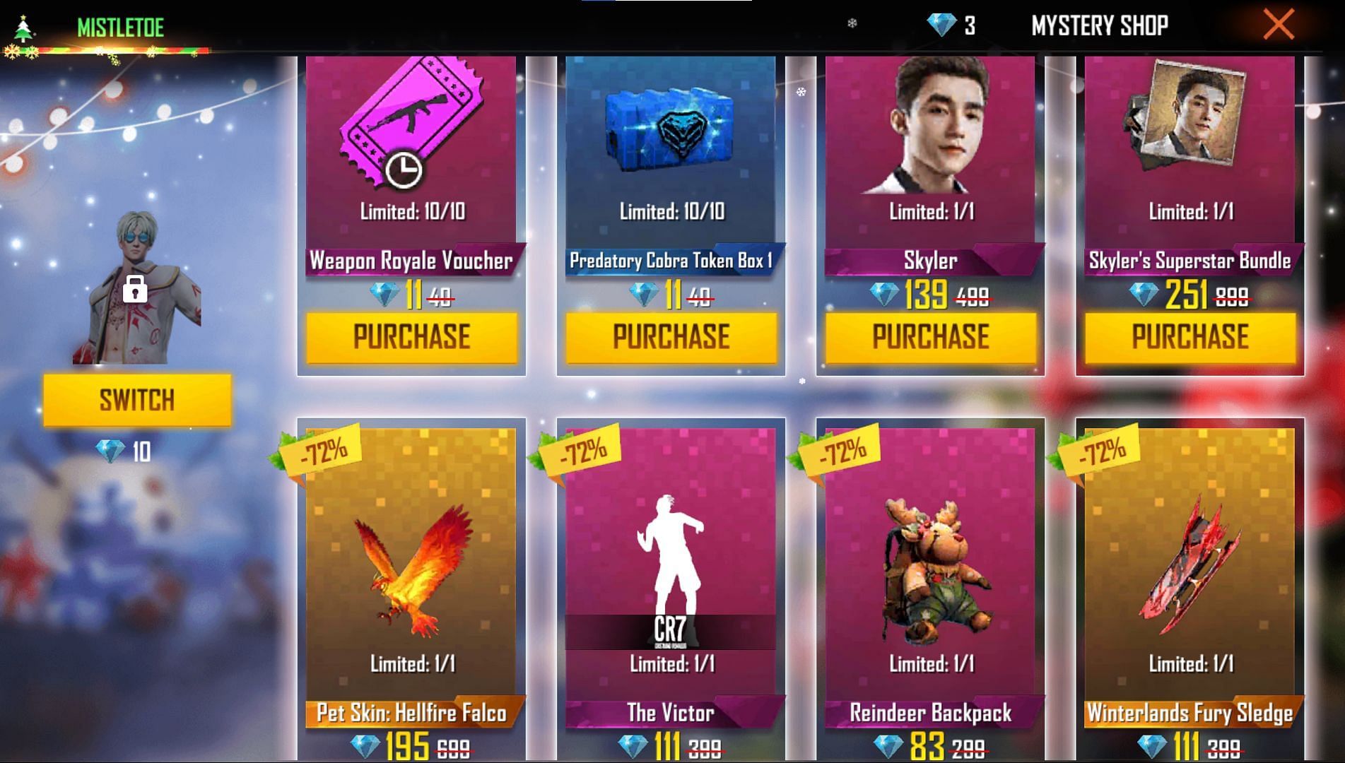 Skyler and The Victor emote are in the same set (Image via Free Fire)