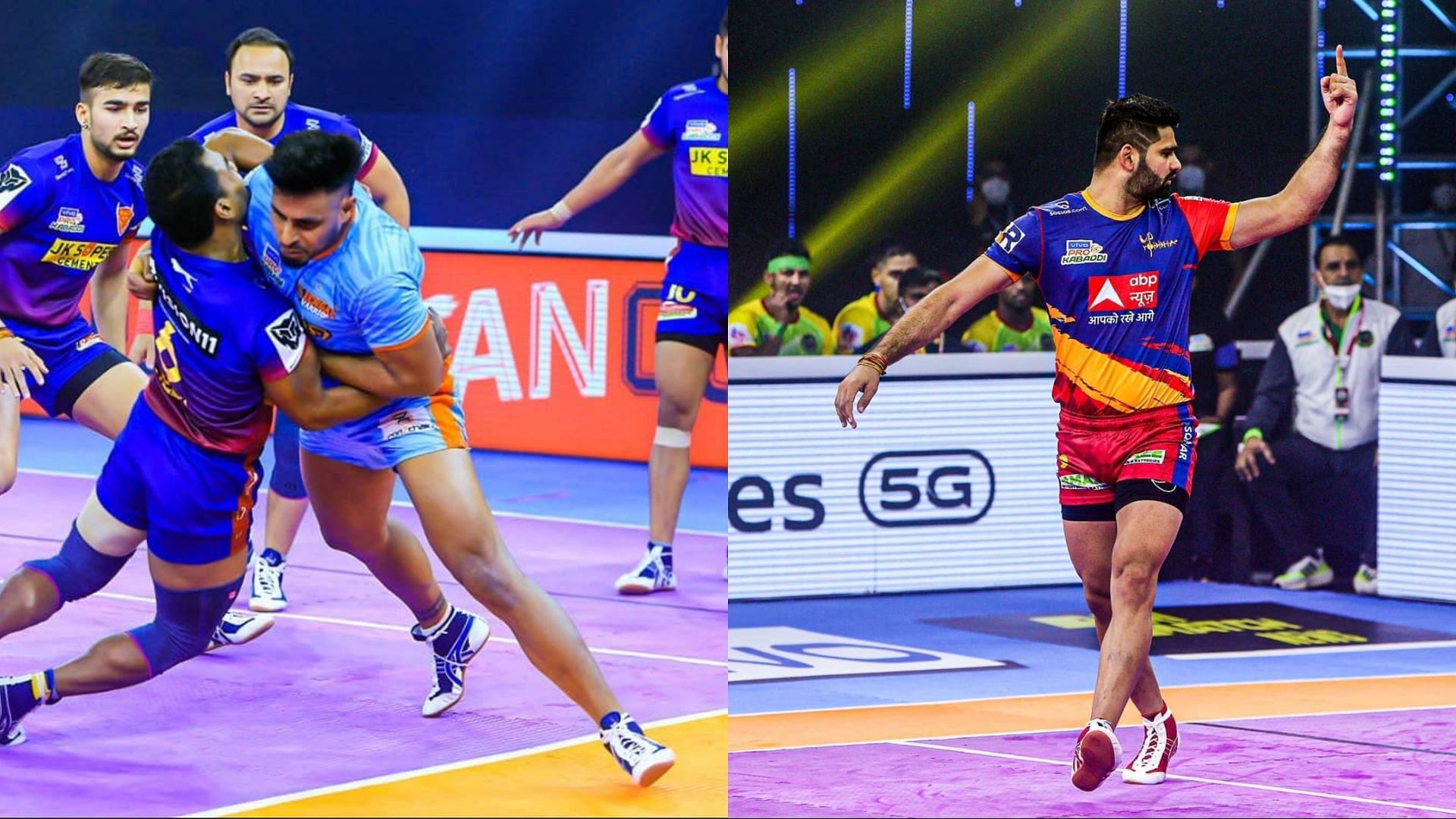 Maninder Singh and Pardeep Narwal were in action earlier tonight in Pro Kabaddi 2021 (Image: Instagram/Pro Kabaddi)