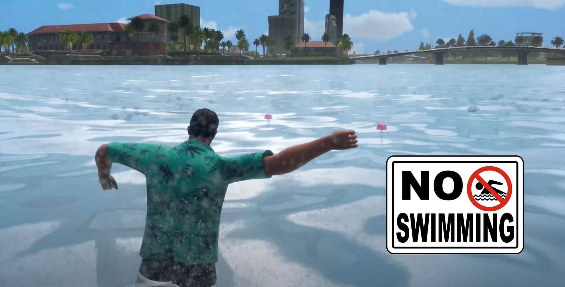 Tommy Vercetti can&#039;t swim in any game (Image via Rockstar Games)