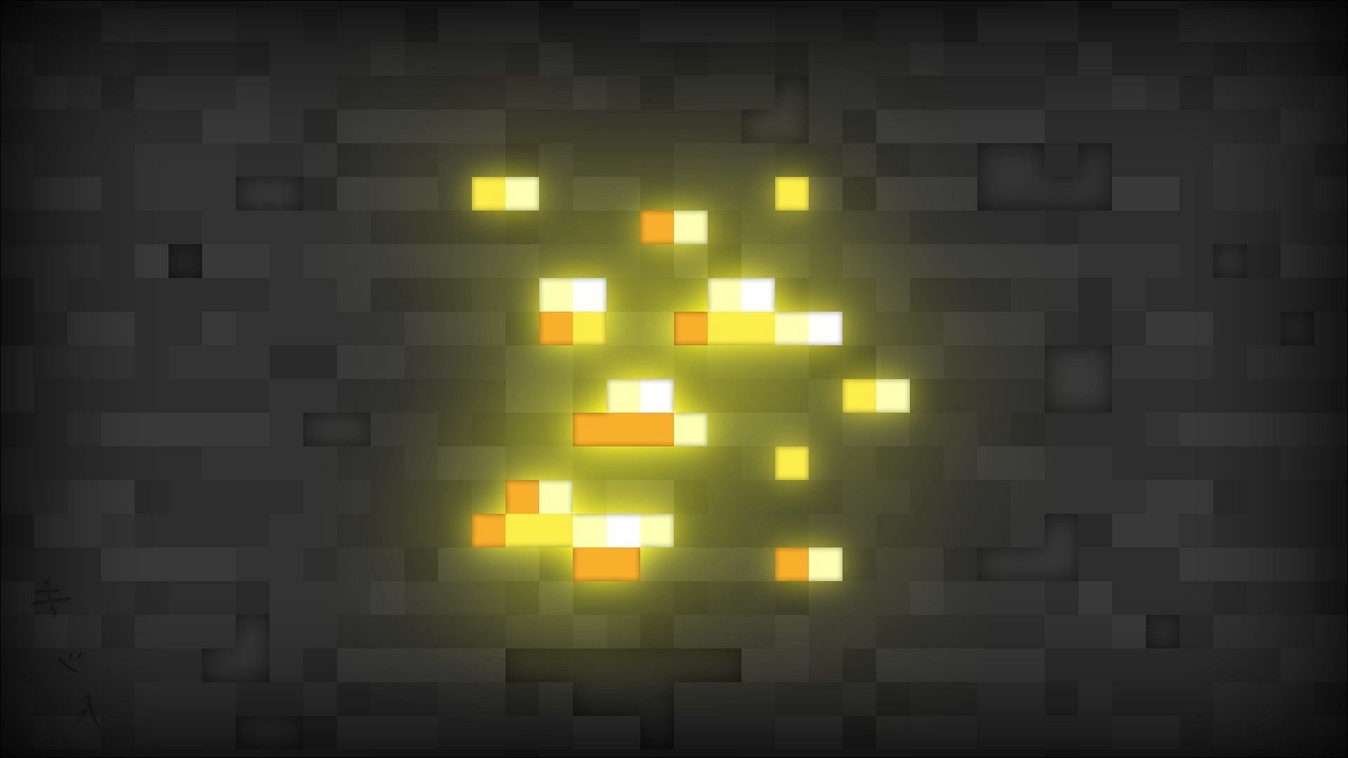 Gold ore in Minecraft (Image via WallpaperAccess/Minecraft)