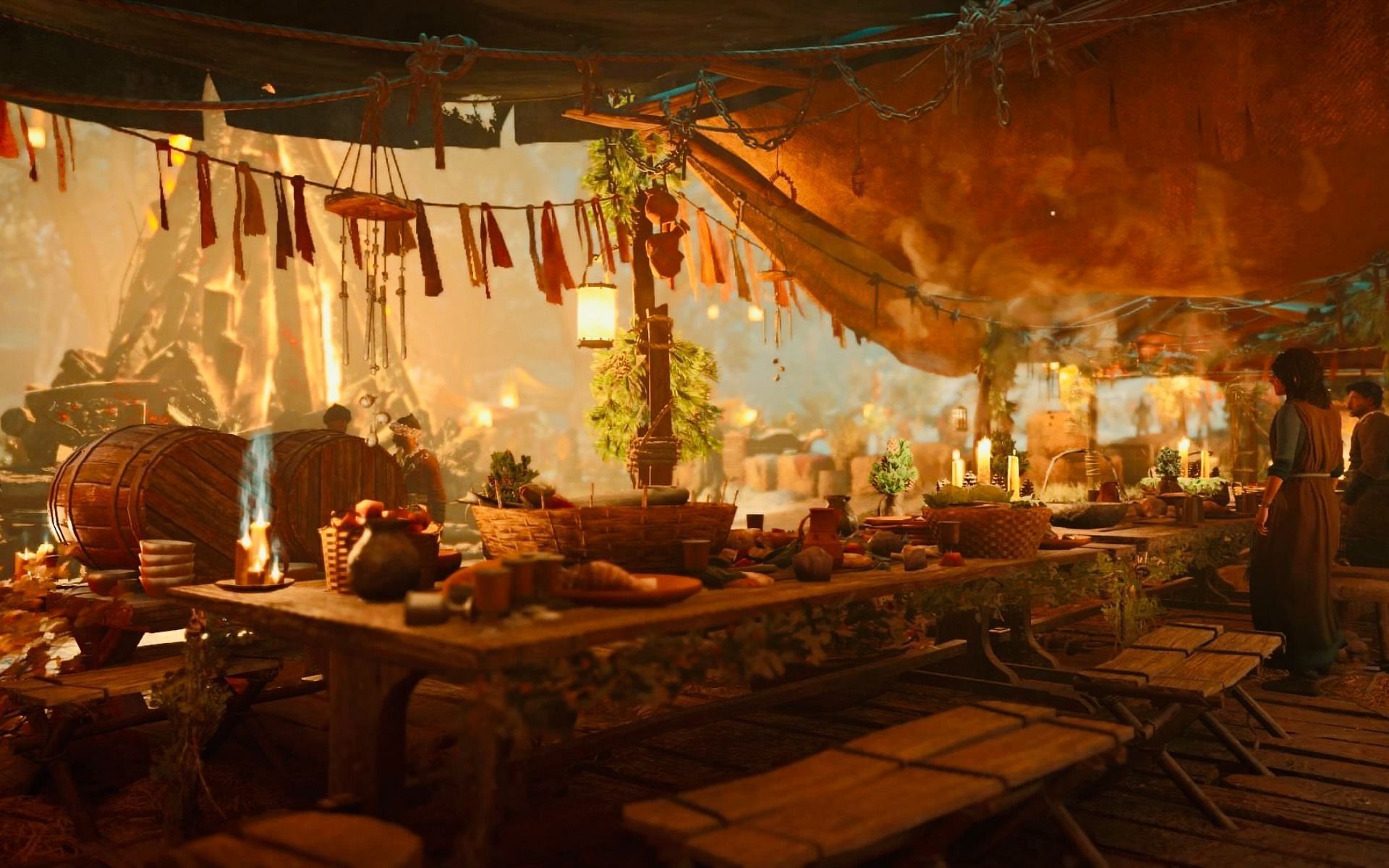 The feast in Assassin&#039;s Creed Valhalla (Image via katy)
