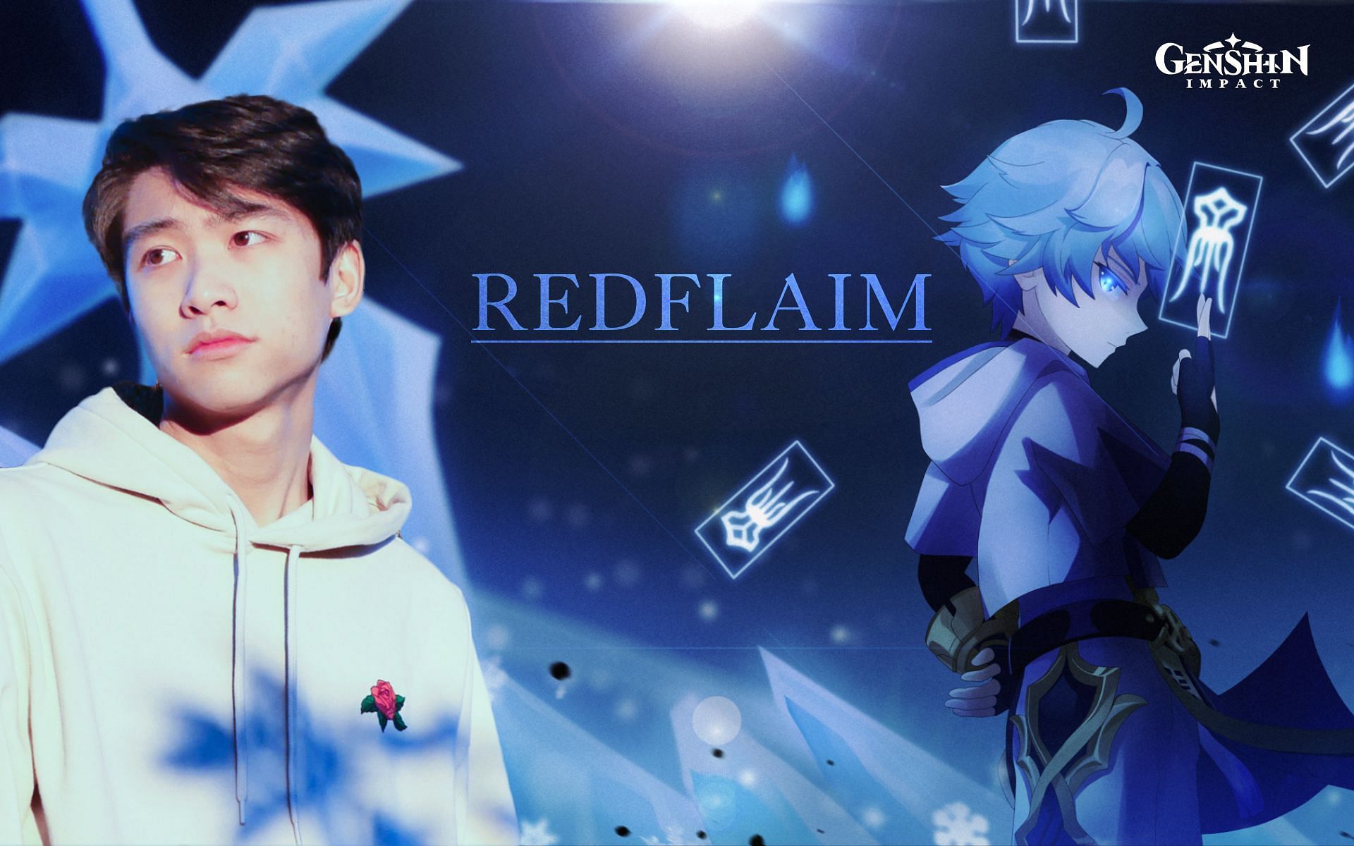 RedFlaim is a YouTuber who creates content around Genshin Impact (Image via Sportskeeda)
