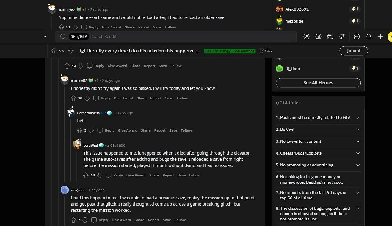 This seems to be a common bug affecting several players (Image via r/GTA, Reddit)