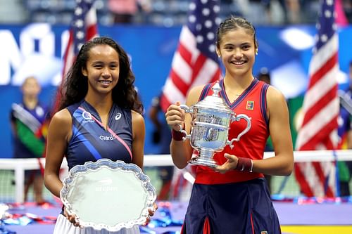 Leylah Fernandez (left) was named Tennis Canada's Singles Player of the Year for the second straight year