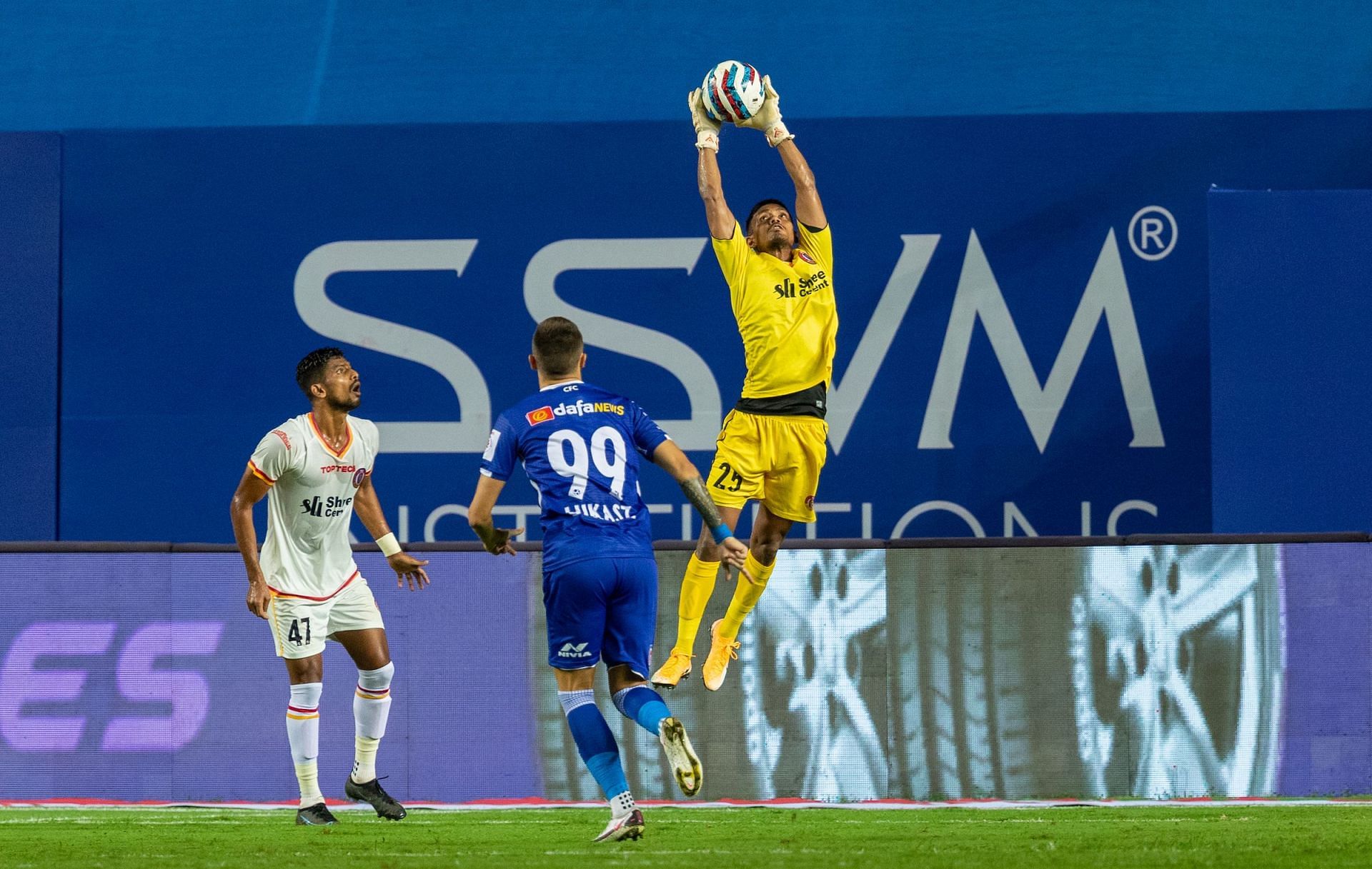 SC East Bengal&#039;s Suvam Sen against Chennaiyin FC (Image Courtesy: ISL)