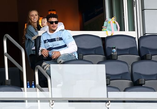 Patrick Mahomes with fiancee Brittany Matthews and their daughter Sterling