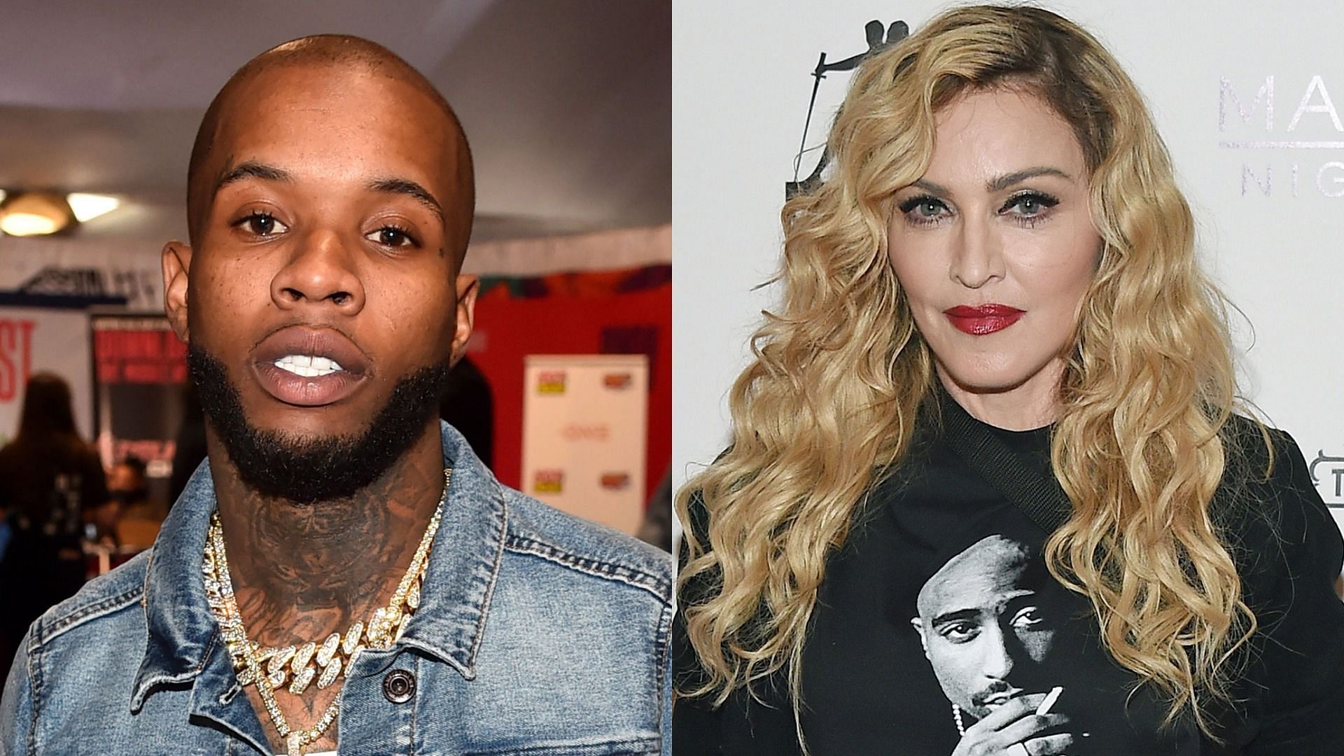 Tory Lanez and Madonna (Images via Getty Images)