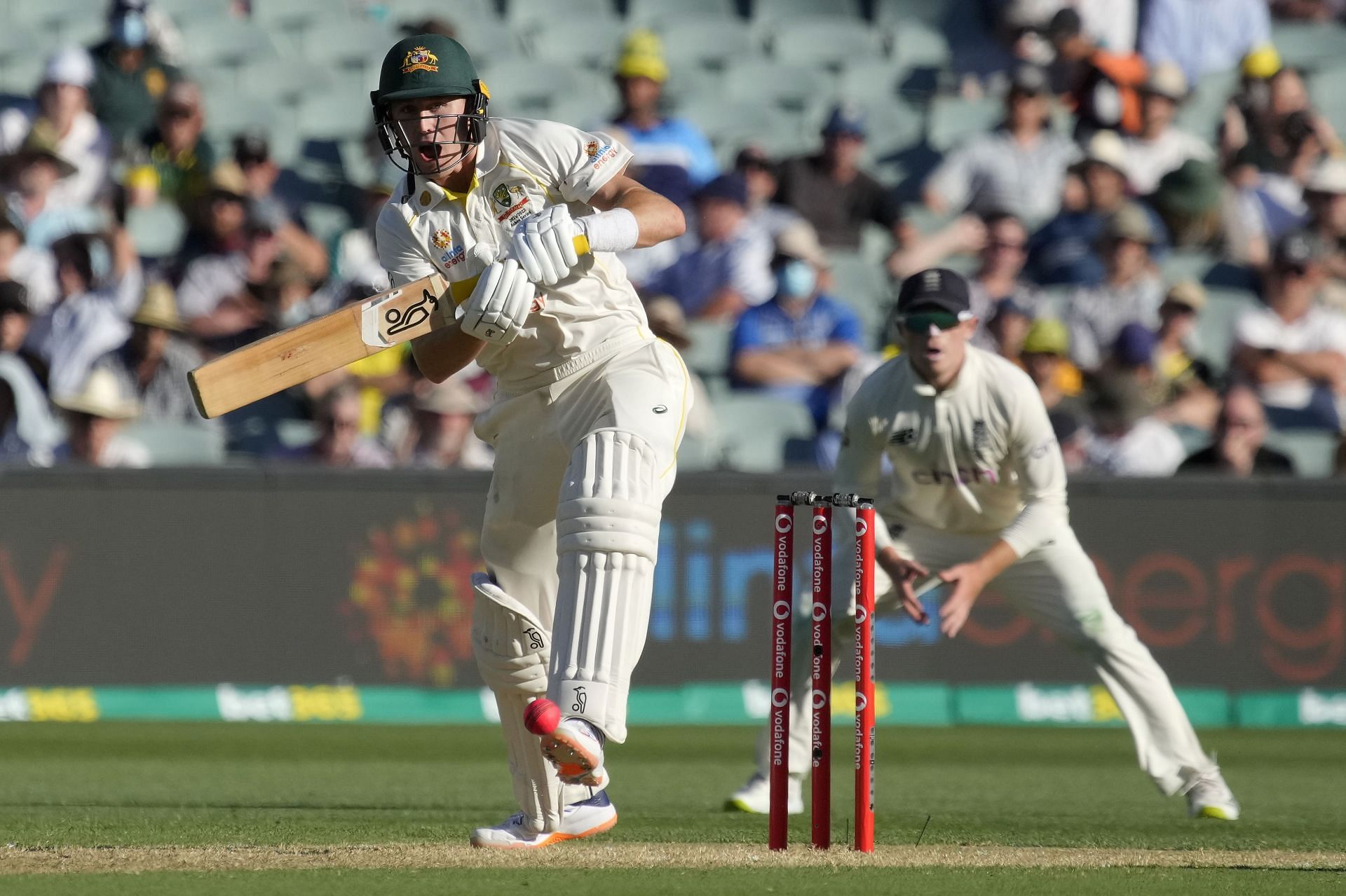Marnus Labuschagne bats during day one of the 2nd Ashes Test. Pic: Getty Images