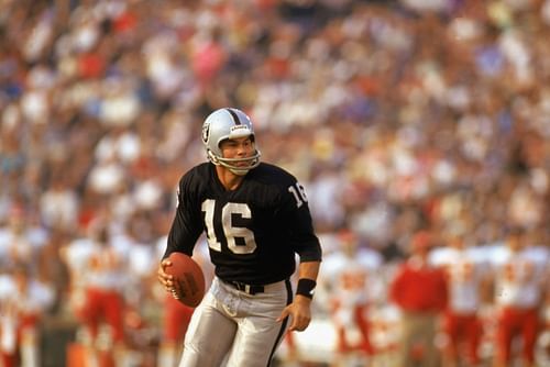 Jim Plunkett looks to make a play