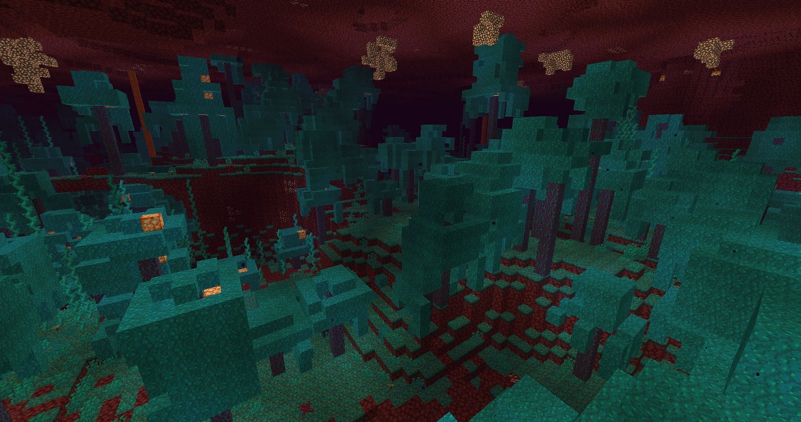Warped Forests are home to Endermen, making it very dangerous (Image via Minecraft)
